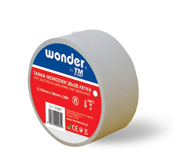 Slika Traka izolir bela WONDER 0,125x38 mm 20 m